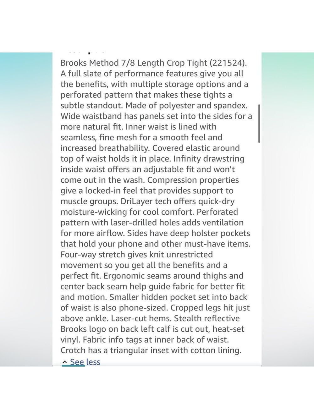 BROOKS RUNNING ‘Method’ Vented Tights - Picture 5 of 16